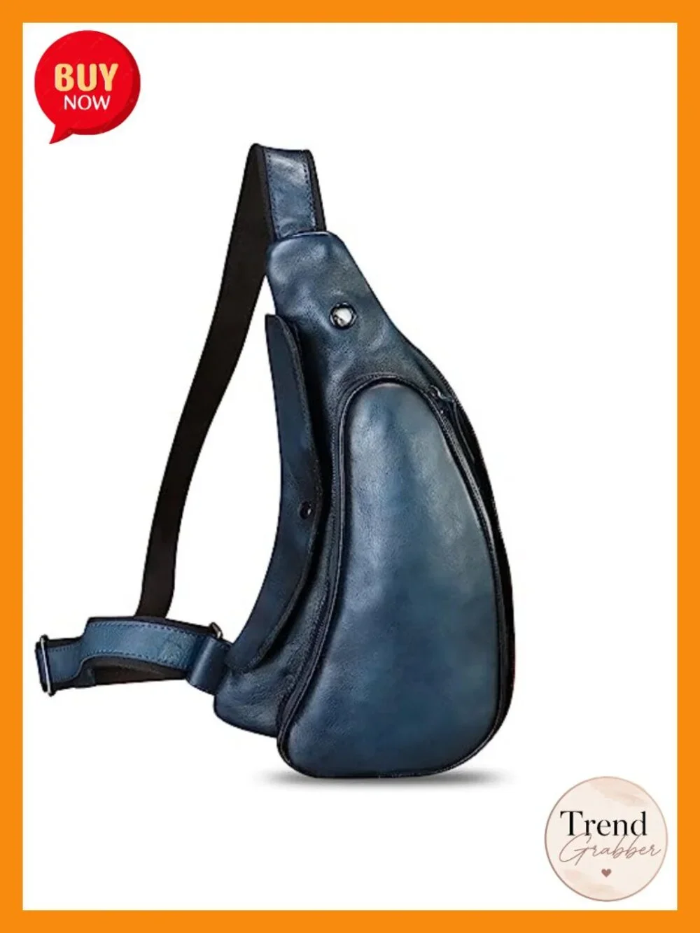 Genuine Leather Sling Bag Retro Crossbody Backpack Handmade Chest Purse Daypack